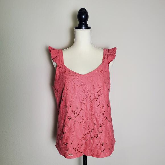 Monteau Mauve Pink Lace Top XL - Picture 1 of 6